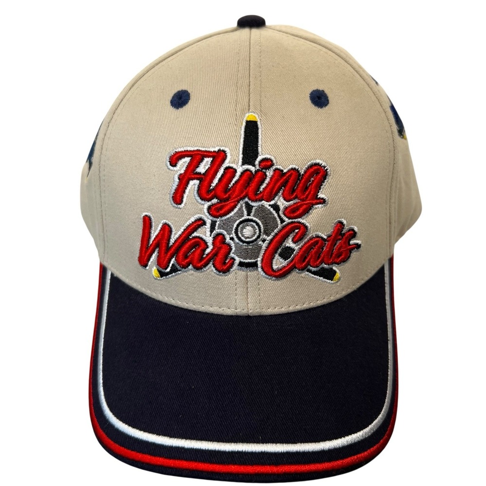 Men's Strap Back Hat Flying War Cats Cap Adult Aviation Military Airforce Pilot